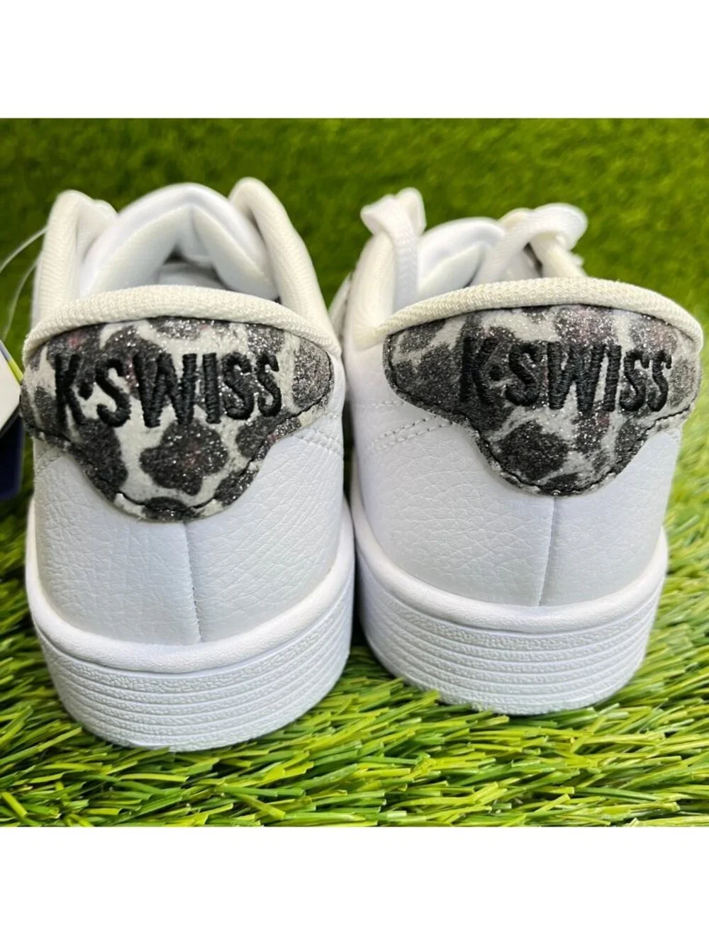 K-Swiss Court Pro II Leopard Womens Size 7 White Black Athletic Shoes Sneakers